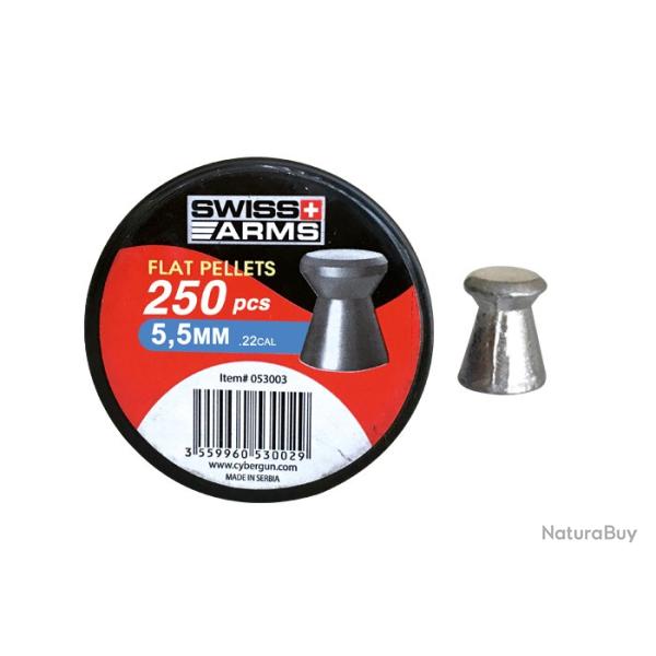 250 Plombs Swiss Arms t�te plate Cal. 5,5mm