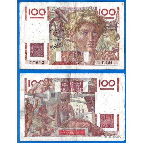 France 100 Francs 1947 Jeune Paysan Billet Frc Frcs Frs Europe