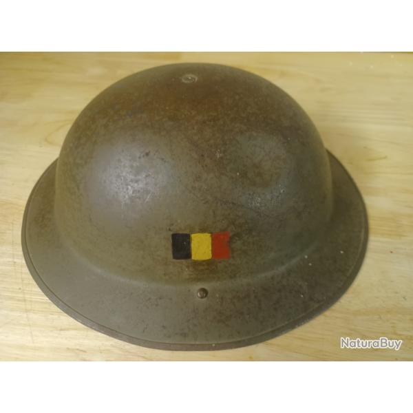 Casque  belge tommy mk2 " plat � barbe"Fabrication entre 1944 et 1946
