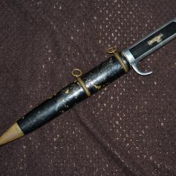 couteau dague italienne fasciste Mle 1937 seconde guerre poign&eacute;e aluminium b&eacute;nito