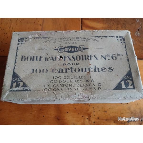 Boite d'accessoires pour 100 cartouches, bourres
