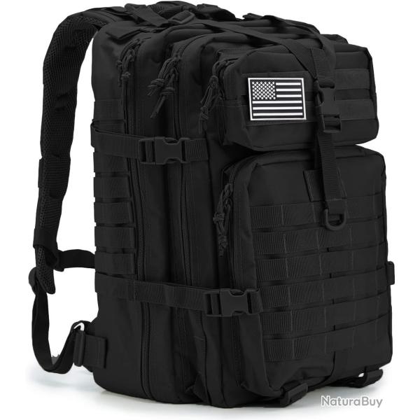 Sac � Dos Style Militaire Tactique  45L Grande Capacit� Escalade Randonn�e P�che Chasse Camping Noir