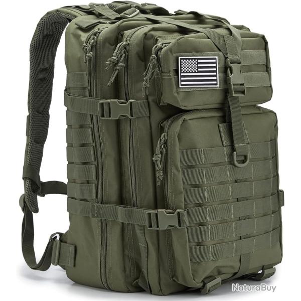 Sac � Dos Tactique Militaire 45L Grande Capacit� Molle Camping Trekking Escalade P�che Chasse Vert