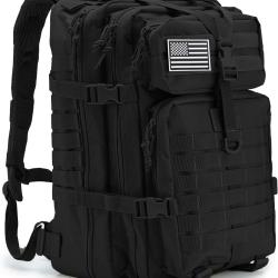 Sac &agrave; Dos Militaire Tactique Grande Capacit&eacute; 45L Chasse Camping Escalade Randonn&eacute;e P&ecirc;che Noir