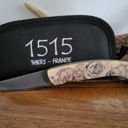 SUPERBE COUTEAU ATELIER 1515   Th&egrave;me " BUFFLES CAFFER" .