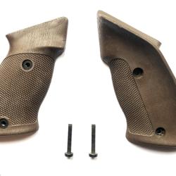 Pistolet &agrave; plombs Diana 5G, Diana P5 Magnum: Plaquettes de crosses marrons