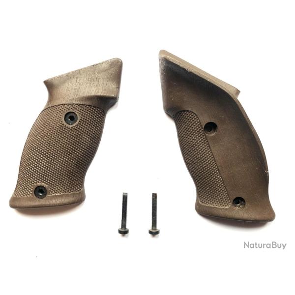 Pistolet � plombs Diana 5G, Diana P5 Magnum: Plaquettes de crosses marrons