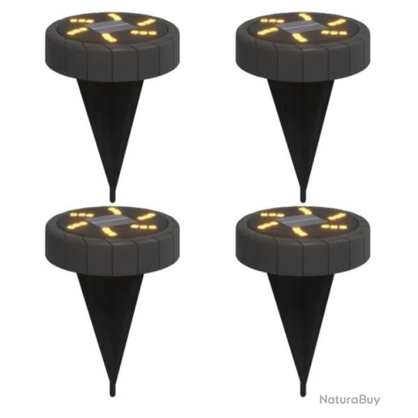 Lampes solaires sol ext�rieur LED blanc chaud IP65 11x13 cm avec piquets 4 pcs