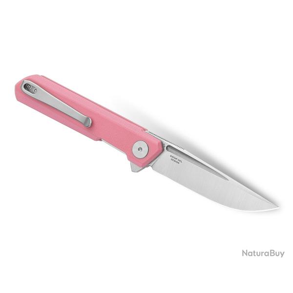 Bestechman Mini Dundee, Pink couteau acier D2, flipper assist� tenon