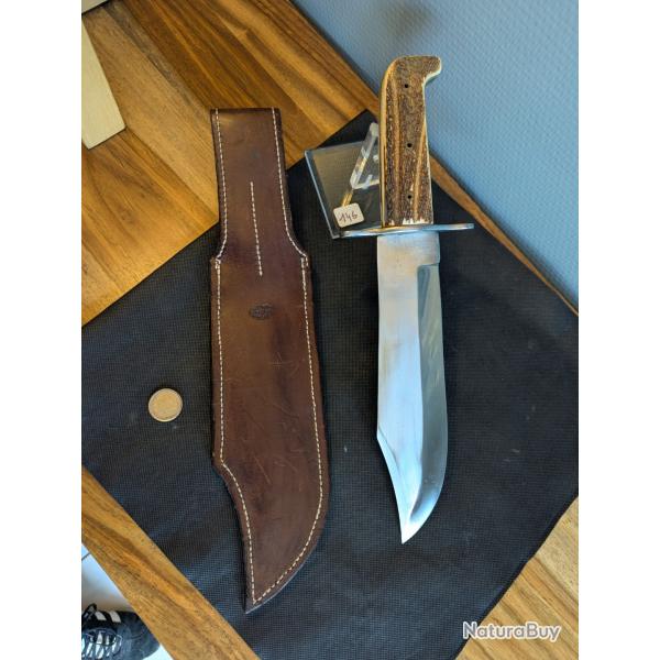 BEAU ET TRES ROBUSTE POIGNARD DE CHASSE BOWIE PIECE DE FORGE !