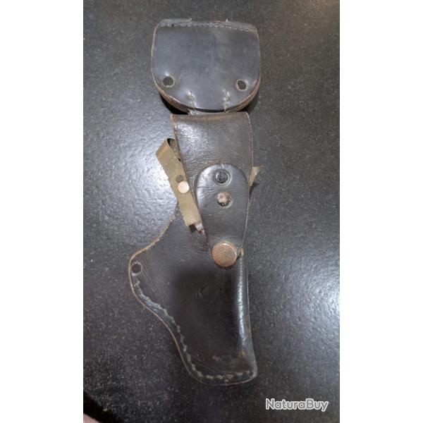 Authentique Holster / �tui Cuir Port Bas MAC 50 / PAMAS - Gendarmerie / Arm�e (Tr�s bon �tat)