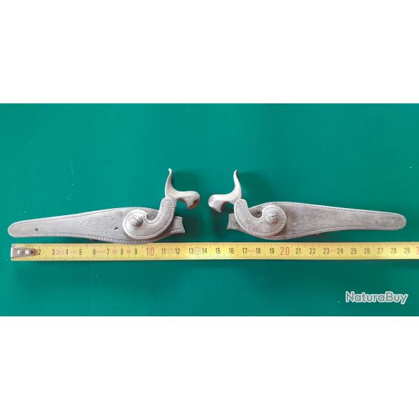 Paire de platines pour fusil � percussion
