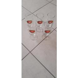 Lot de 7 verres &agrave; bi&egrave;re : 5 : 33 export, 2 Reuze Bier,