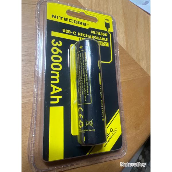 Batterie Nitecore 3600mAh 18650 rechargeable