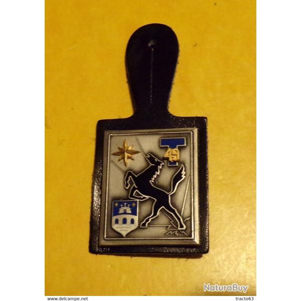 49� R�giment de Transmissions, bleu fonc�, 2 pontets AVEC SON CUIR ,FABRICANT FRAISSE PARIS ,HOMOLOG