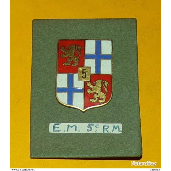 5� R�gion Militaire, Etat Major, �mail, bleu fonc�, dos lisse, 2 pontets , FABRICANT  F.I.A LYON  ,H