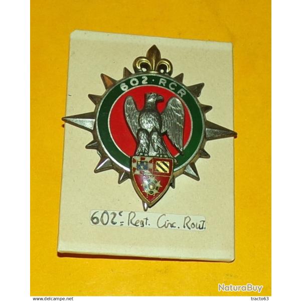 602� R.C.R, armes de Dijon, faux N�, dos lisse, 2 pontets , R�giment de Circulation Routi�re, rondac