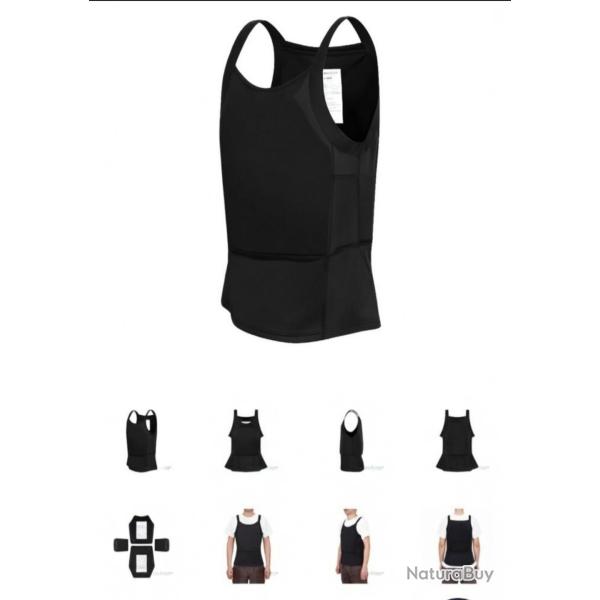 Gilet par balle / tee-shirt discret balistique NIJ3a + anti couteau / pointe. port libre