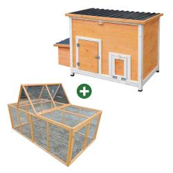 Poulailler Hefa+ avec enclos int&eacute;gr&eacute; 200x115x75cm - Jusqu'&agrave; 6 poules