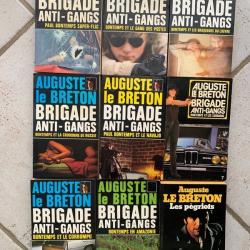 Lot de 9 livres de poche D'Auguste Le Breton collection Brigade Anti-gang
