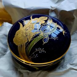 Lot de 4 Ancien Porcelaine Limoges,Bonbonni&egrave;res Sign&eacute;es R. Rosier,Louis Feuillade+Serv.Caf&eacute;,Coffret