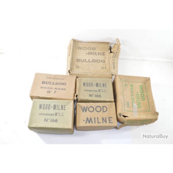 Lot boites vides de semelles en caoutchouc Wood-milne Woodmilne style US WW2, d�co cordonnerie boots