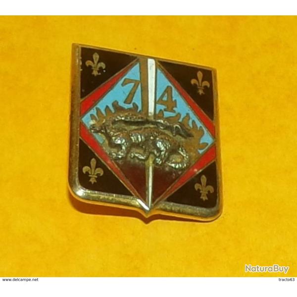 74� R�giment d'Infanterie, �mail, sol marron fonc�, marquage droit, FABRICANT�ARTHUS BERTRAND�PARIS,