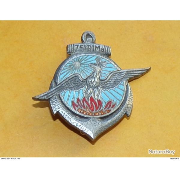 75� R�giment d'Infanterie de Marine, �mail, braises orange, FABRICANT�O.F.S.I��,HOMOLOGATION SANS,�E