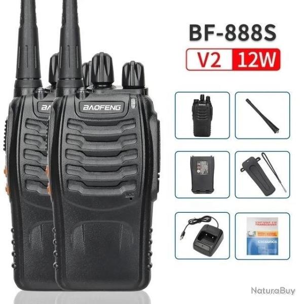 LOT DE 2 RADIOS BAOFENG BF-888S - PORT�E 10KM - LIVRAISON GRATUITE