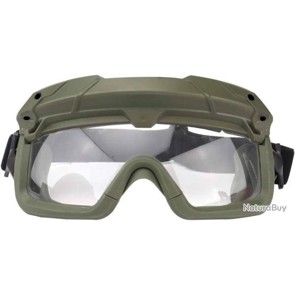 LUNETTES TACTIQUE FAST + 2 SANGLES POUR T�TE OU CASQUE - VERT - LIVRAISON GRATUITE
