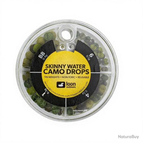 Plomb non toxique LOON Camo Drops boite 4 cases Skinny water