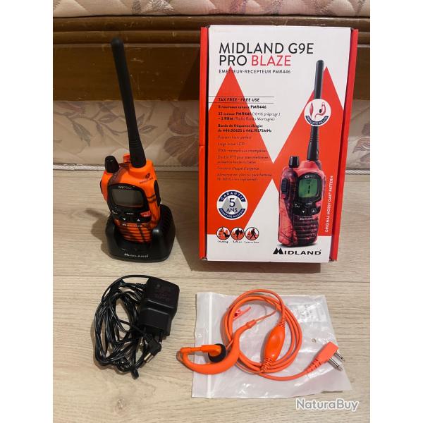 Midland g9e pro blaze avec �couteurs neuf servi 3 fois