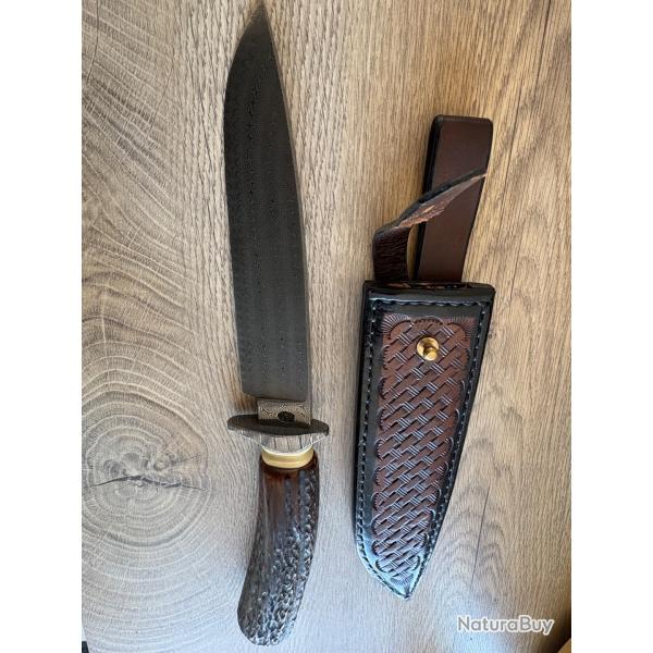 Couteau de chasse en damas d' Anthony Brochier