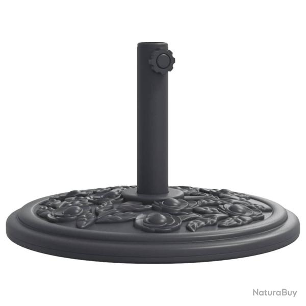Base de parasol ronde 45 x 31,5 cm stable motifs floraux design ext�rieur en PE noir 02_0056642