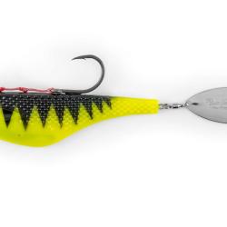 Tail Spinner Black Cat Mad Flash Spin Tail 14cm 14cm 82 jaune/noir
