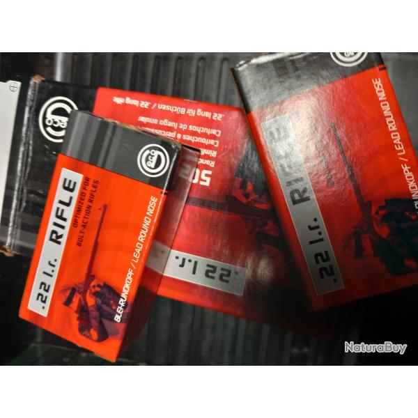 500 Balles jamais d�ball� 22LR rifle GECO et 500 en boite vrac WINCHESTER plomb.