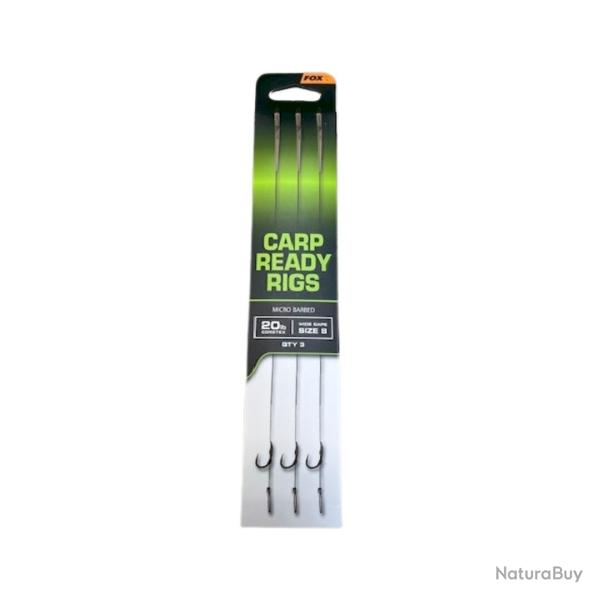 Montage carpe FOX eos ready avec micro ardillon taille 8 20lb paquet de 3