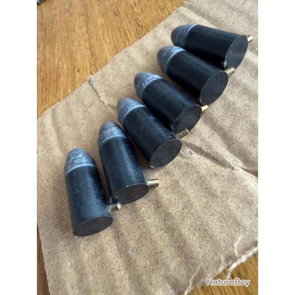 6 balles � broche 9 mm Spalek Arm de collection