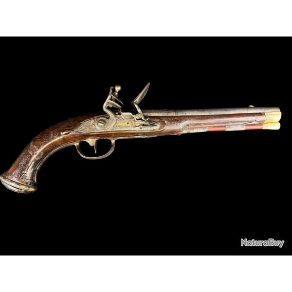 exceptionnel pistolet � silex allemand de luxe