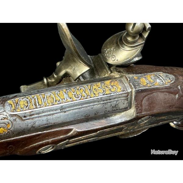 exceptionnel pistolet � silex allemand de luxe 2 eme serie photos