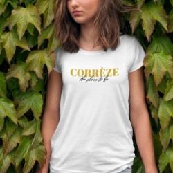 Tee Shirt Femme Kapitales Corr&egrave;ze The Place to Be Blanc