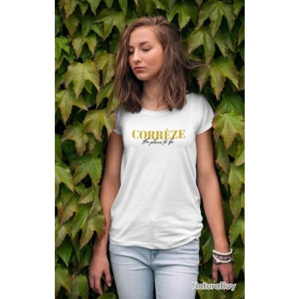 Tee Shirt Femme Kapitales Corr�ze The Place to Be Blanc