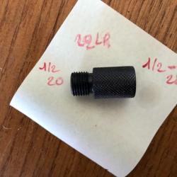 ADAPTATEUR MODERATEUR DE SON 1/2X20 POUR 1/2X28 CAL 22LR