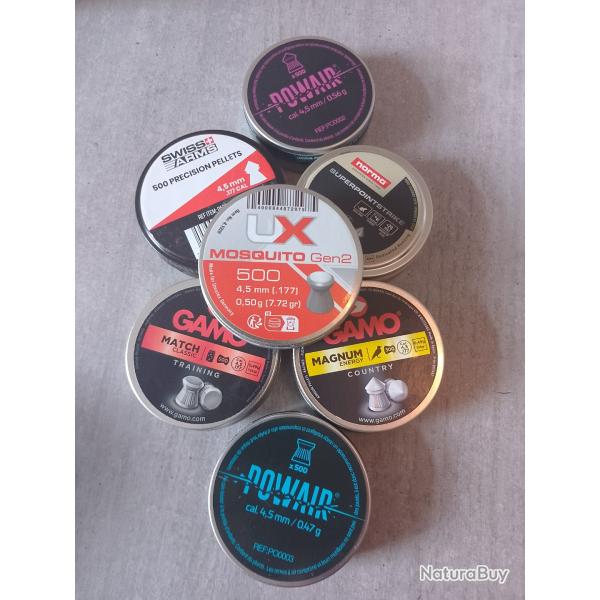 Lot plombs 4,5mm neuf boite de 500