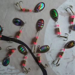 Lot de 10 cuill&egrave;res taille N&deg; 2 pour truites, perches, sandre, brochet ...