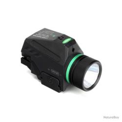 Vente flash !!! une Lampe torche + laser vert pour rail de ( 20 &agrave; 21 mm ) ( 150 LM )