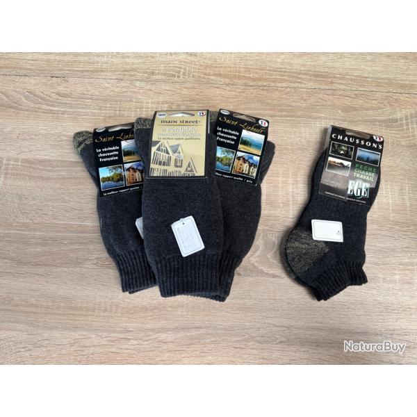 LOT A - DESTOCKAGE DE FOLIE chaussettes chaudes hautes en laine made in france super prix encheres