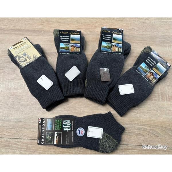 LOT B - DESTOCKAGE DE FOLIE chaussettes chaudes hautes en laine made in france super prix encheres