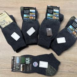 LOT C - DESTOCKAGE DE FOLIE chaussettes chaudes hautes en laine made in france super prix encheres