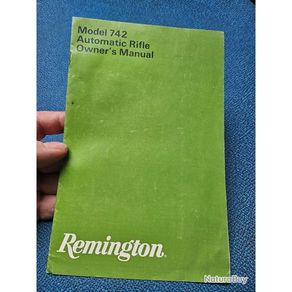 Manuel / notice d'origine de la carabine Remington 742 en anglais